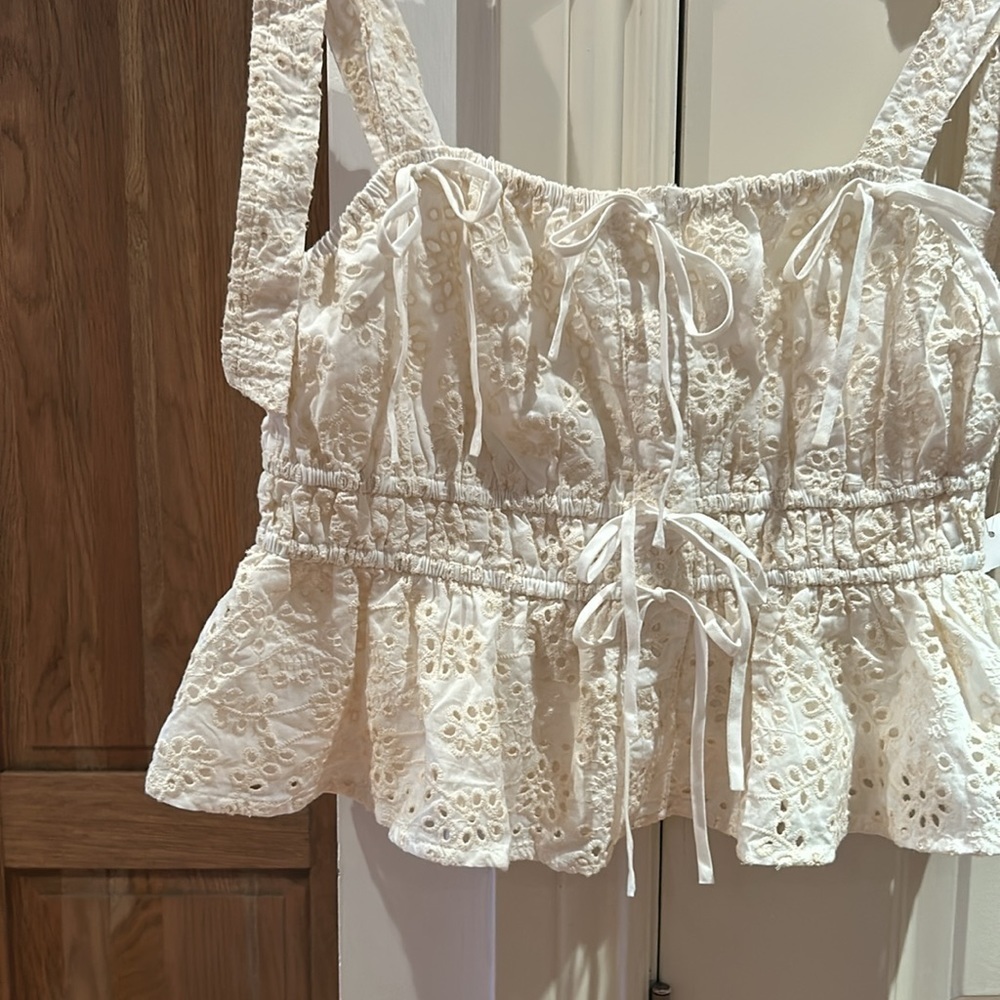 ANTHROPOLOGIE EN SAISON  Portia eyelet top large - Picture 6 of 13
